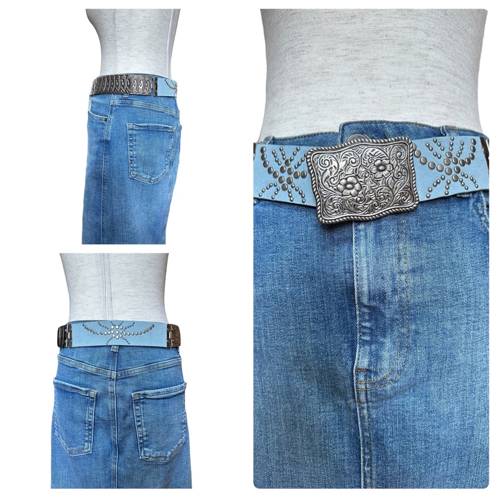 Women’s Western Stretch Belt With Metal Buckle